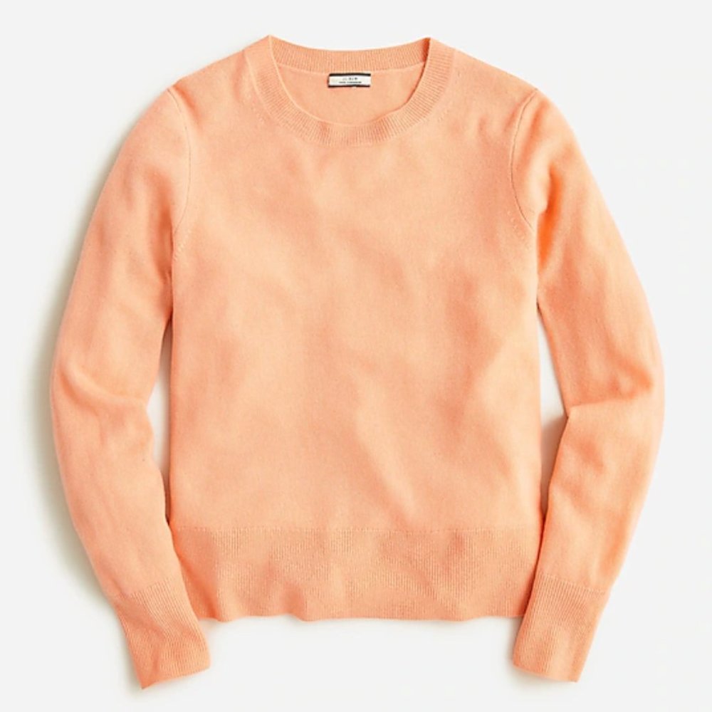 J.Crew Cashmere classic-fit crewneck sweater-BA400-PALE GUAVA